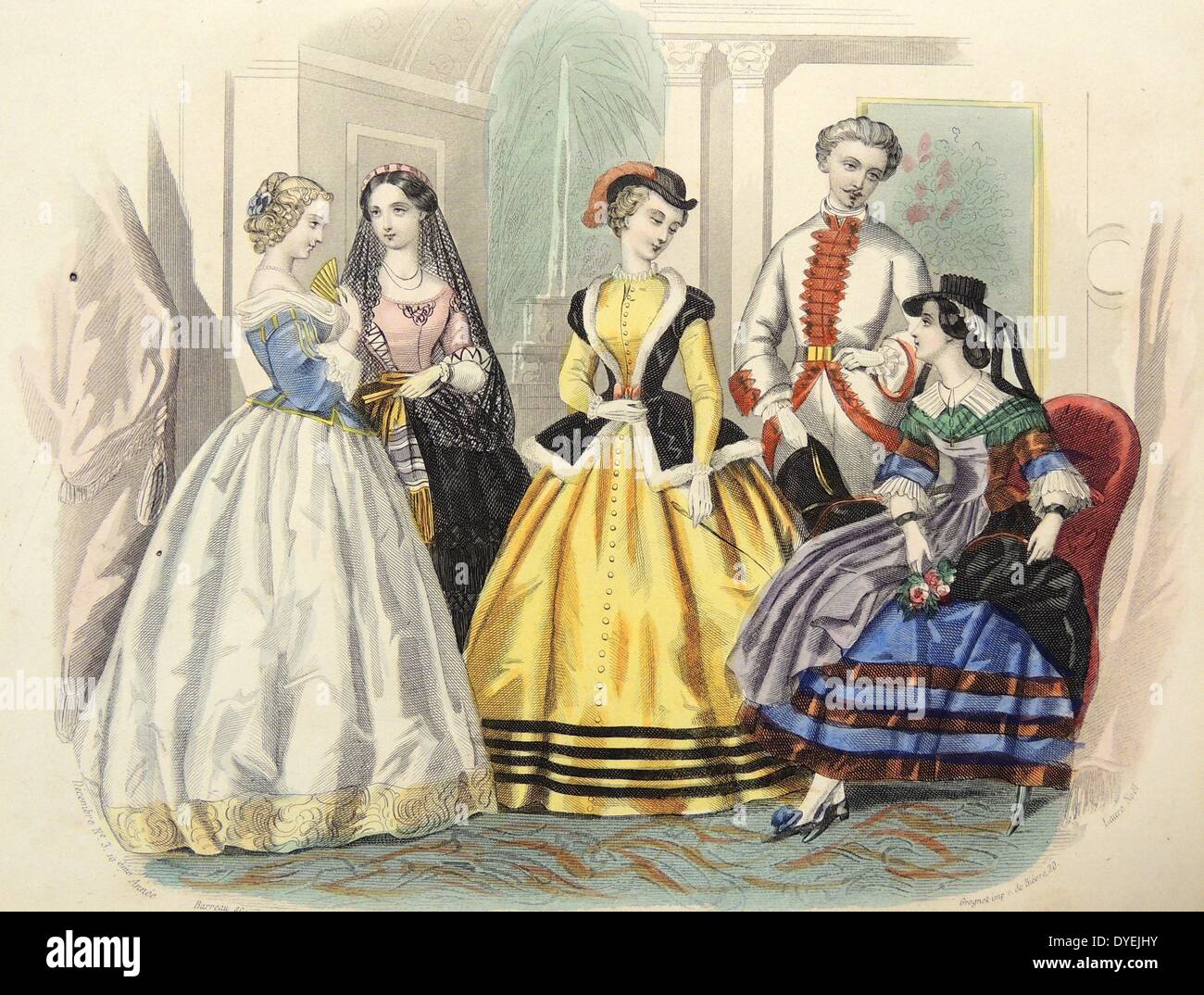 Ladies' Paris modes, c1860. Banque D'Images