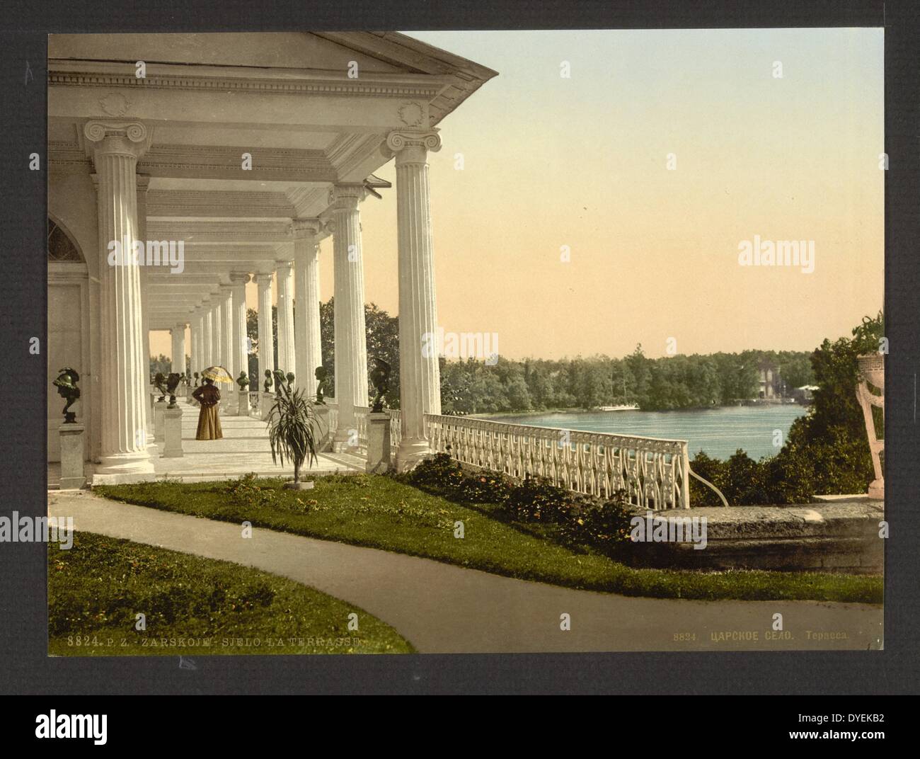 La terrasse du Palais Royal à Tsarskoe-Selo, Russie. à partir de 1890 - 1900. Banque D'Images