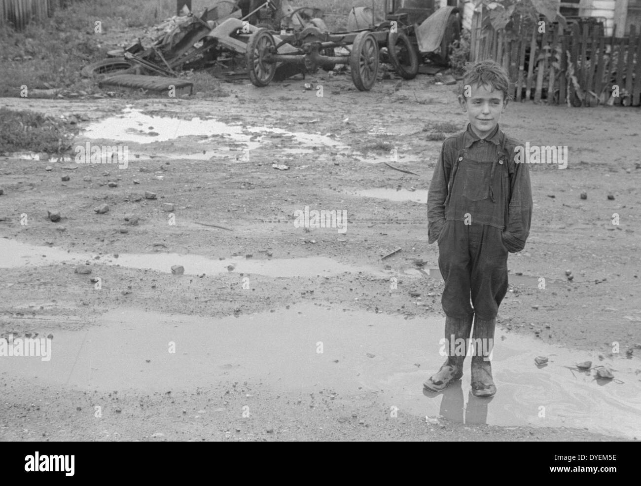 En l'Habitant de Circleville's Hooverville, centre de l'Ohio. L'été 1938. Banque D'Images
