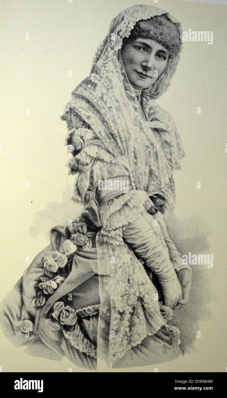 Currier & Ives Illustration du xixe siècle. Sarah Bernhardt (actrice) Banque D'Images