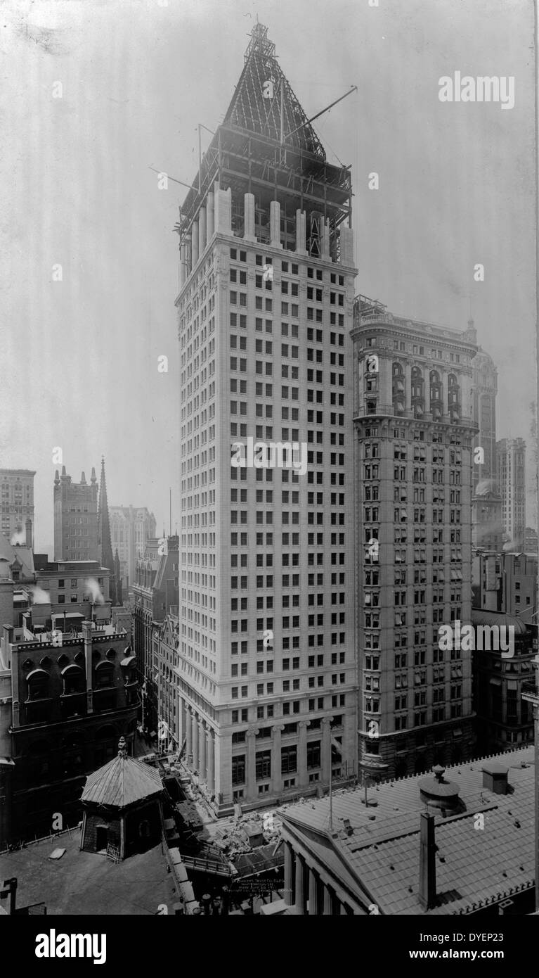 Bankers Trust Co., Wall & Rues Nassau New York 1911. Banque D'Images