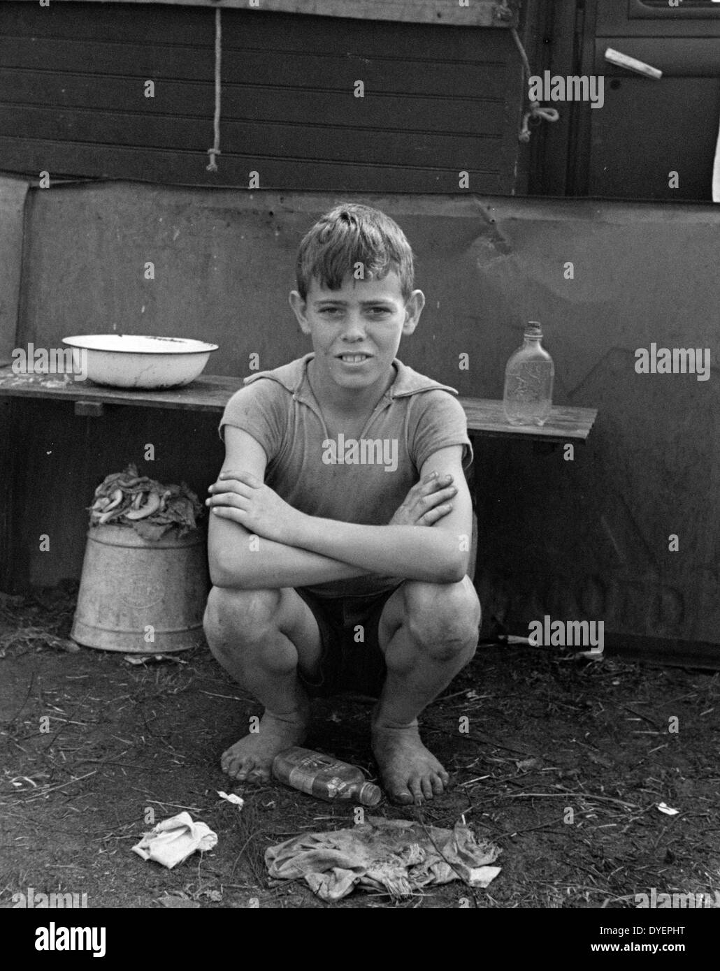 Le fils d'un travailleur d'agrumes migrants près de Winter Haven, Florida 19370101 Banque D'Images