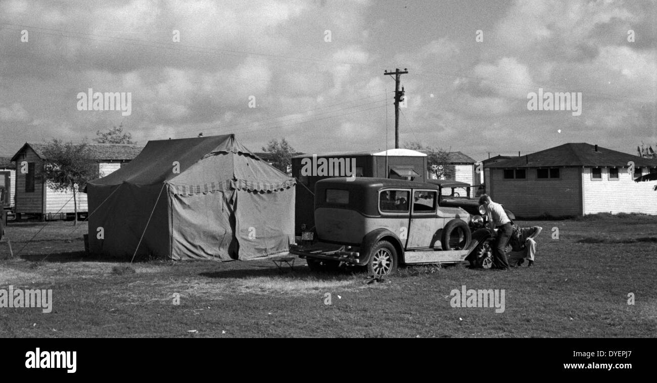 Camp pour les travailleurs migrants du secteur agricole, près de Belle Glade, Floride 19370101 Banque D'Images