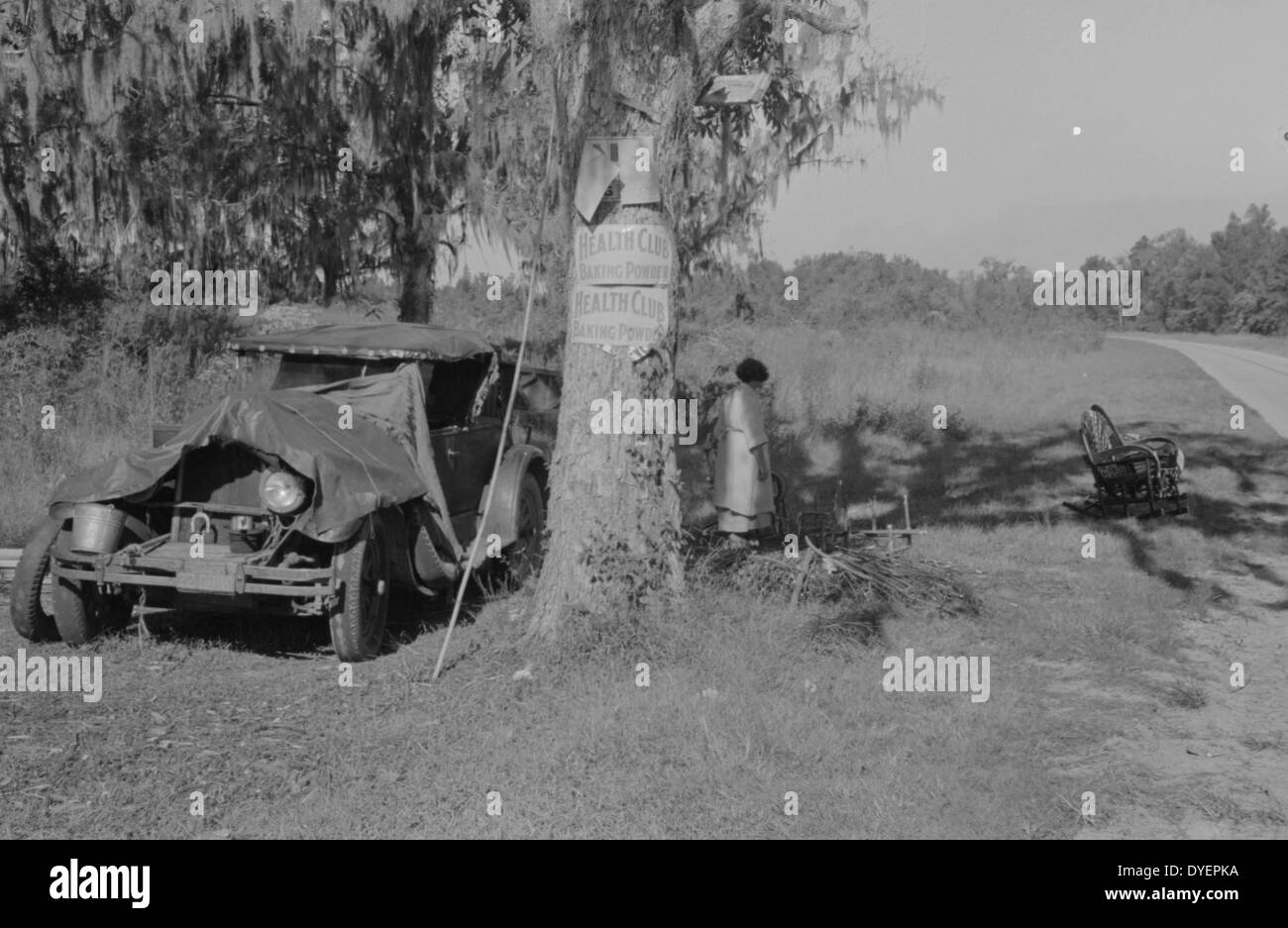 Camp de canne migrants président bouilloire près de Paradis, Louisiane 19380101 Banque D'Images