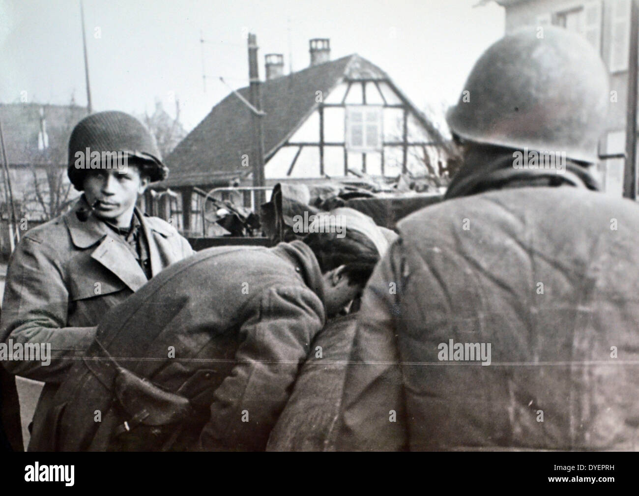 Les soldats américains en Alsace Lorraine au cours de l'entraînement pour libérer la région française de l'Allemand control 1944 Banque D'Images