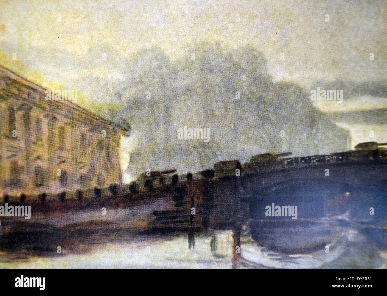 Russe soviétique Seconde Guerre mondiale Carte postale montrant des chars russes à Saint-Pétersbourg (Leningrad) Banque D'Images