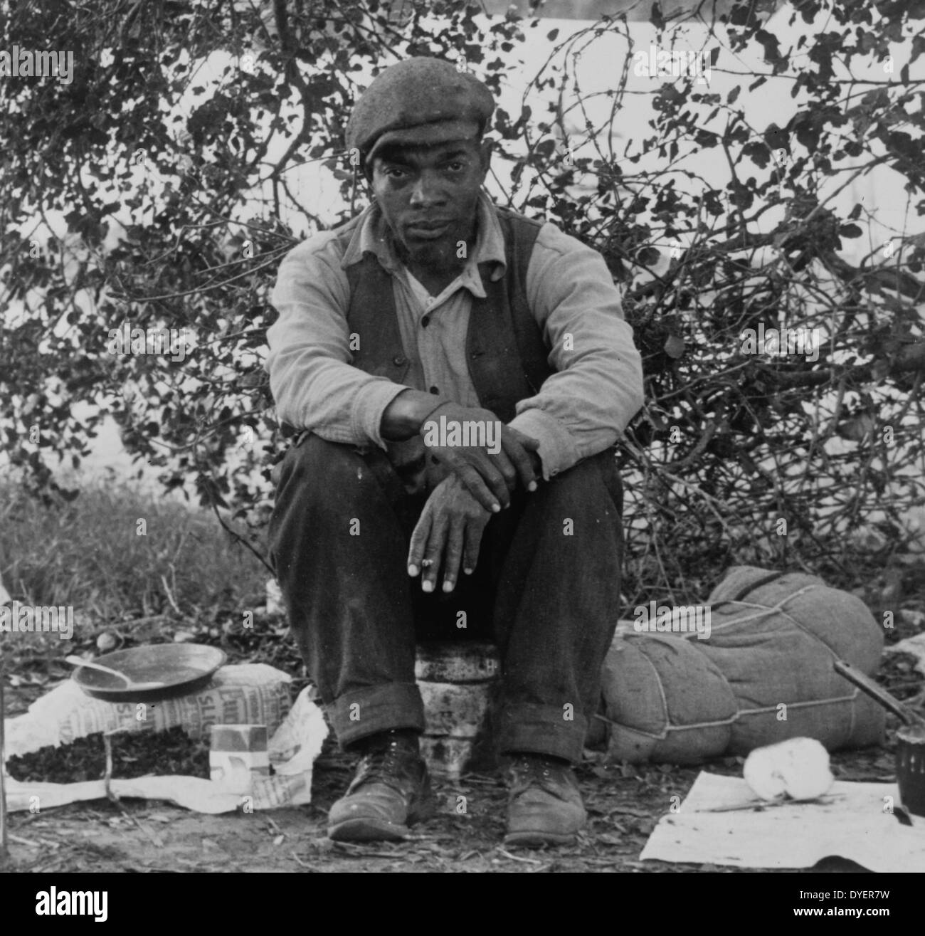 Travailleur migrant au cours de la grande dépression. par Dorothea Lange 1895-1965, en date du 19350101 Banque D'Images