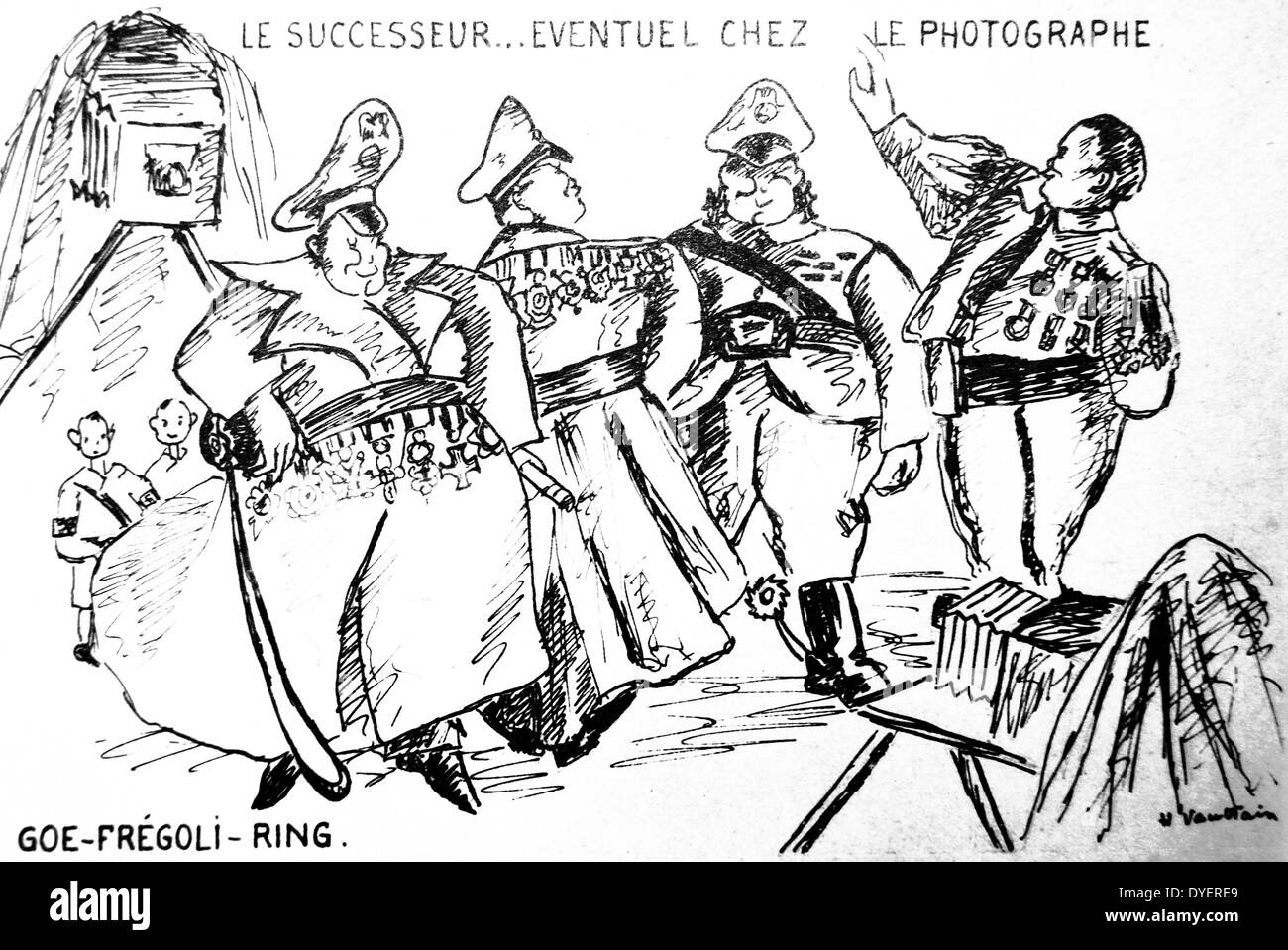 Seconde guerre mondiale : Caricature de Jenny Goldberg représentant Herman Goring Banque D'Images