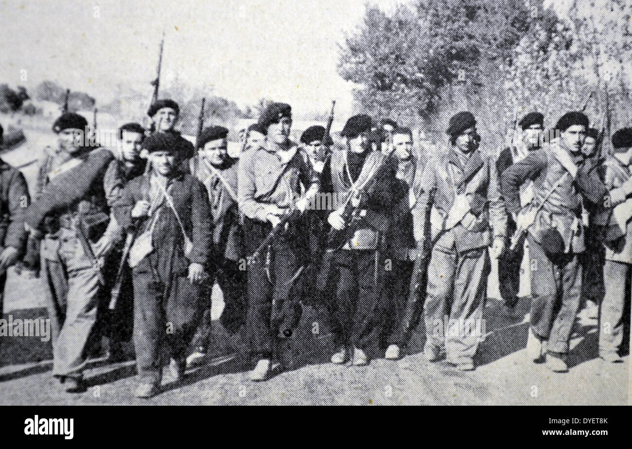 Guerre civile espagnole : les soldats de la Brigade internationale, (républicain). Banque D'Images