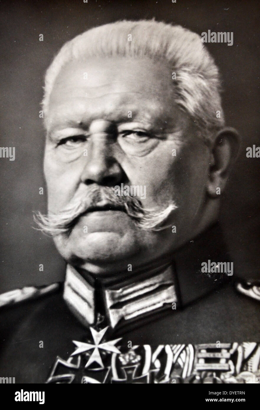 Le président Paul von Hindenburg (1847 - 2 août 1934) Prussian-German maréchal, homme d'État et homme politique, et il a été le deuxième Président de l'Allemagne de 1925 à 1934. Banque D'Images