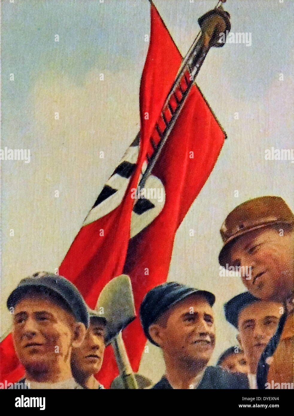 Les travailleurs allemands de la partie du mouvement Nazi. 1933 Banque D'Images