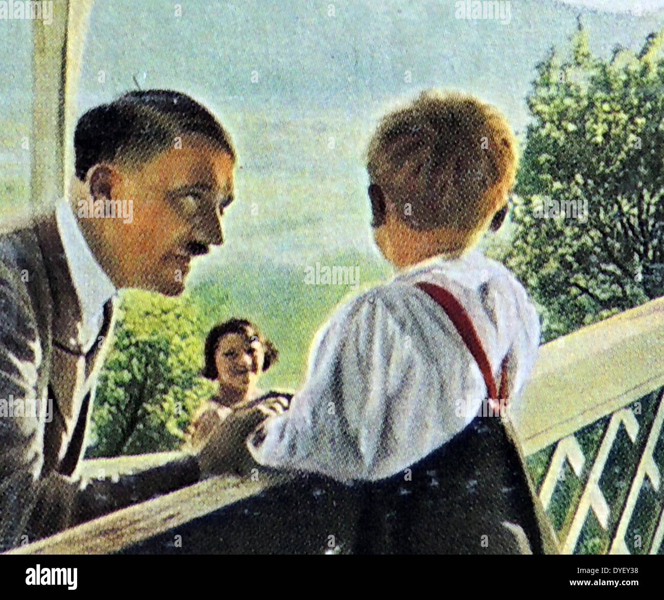 Hitler avec deux jeunes enfants circa 1934 Banque D'Images