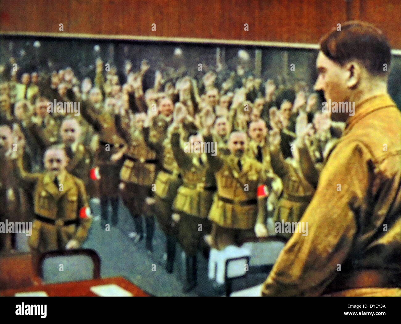 Adressage d'Adolf Hitler le Reichstag ou Parlement allemand circa 1933-1934 Banque D'Images