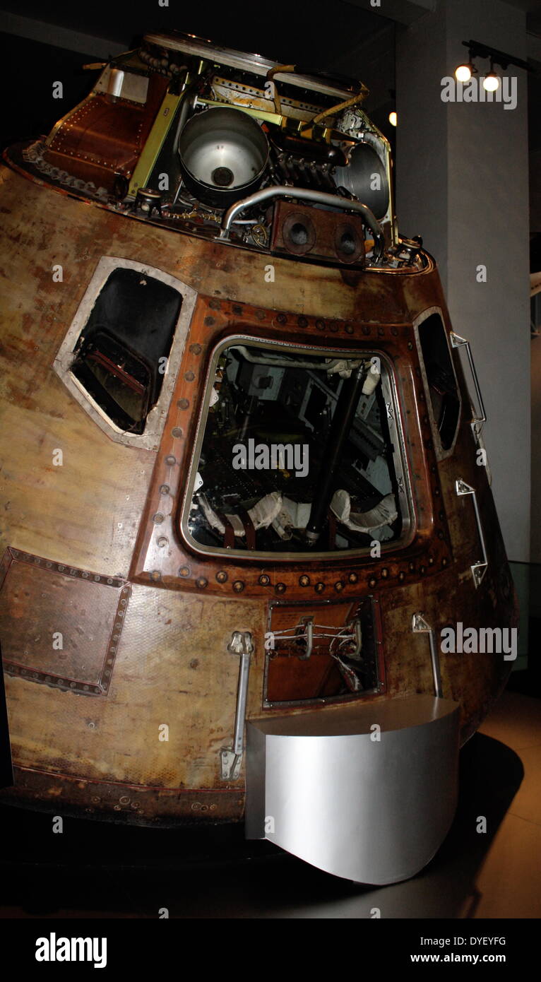 Module de commande Apollo 10. Circa 1969. La capsule dans laquelle les astronautes Tom Stafford, John Young et Gene Cernan a voyagé autour de la lune en 1969. Apollo 10 est un essai pour l'alunissage qui l'a suivie. Banque D'Images