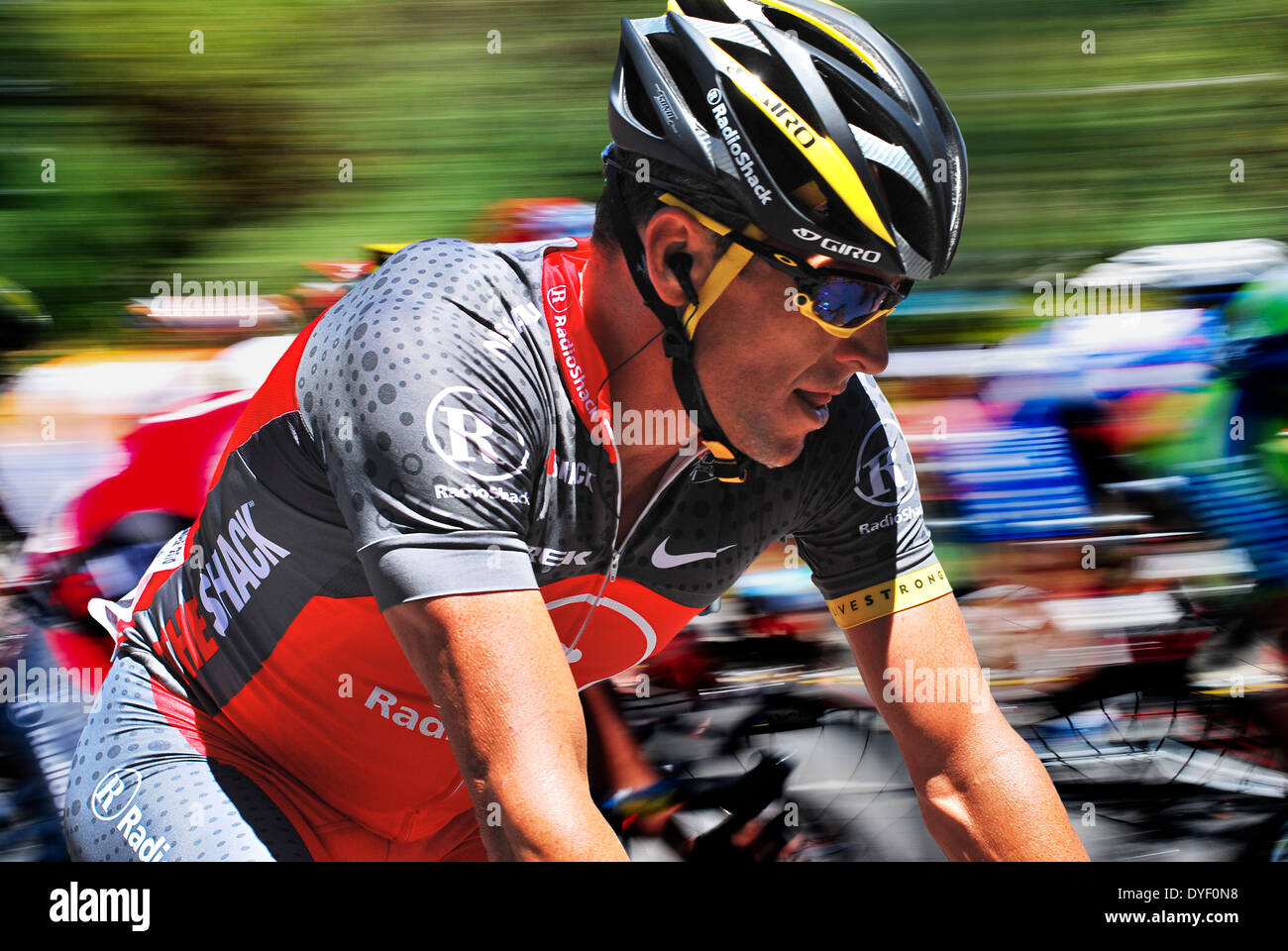 Lance Armstrong en compétition dans le Tour Down Under" de la race, de l'Australie du Sud. Banque D'Images