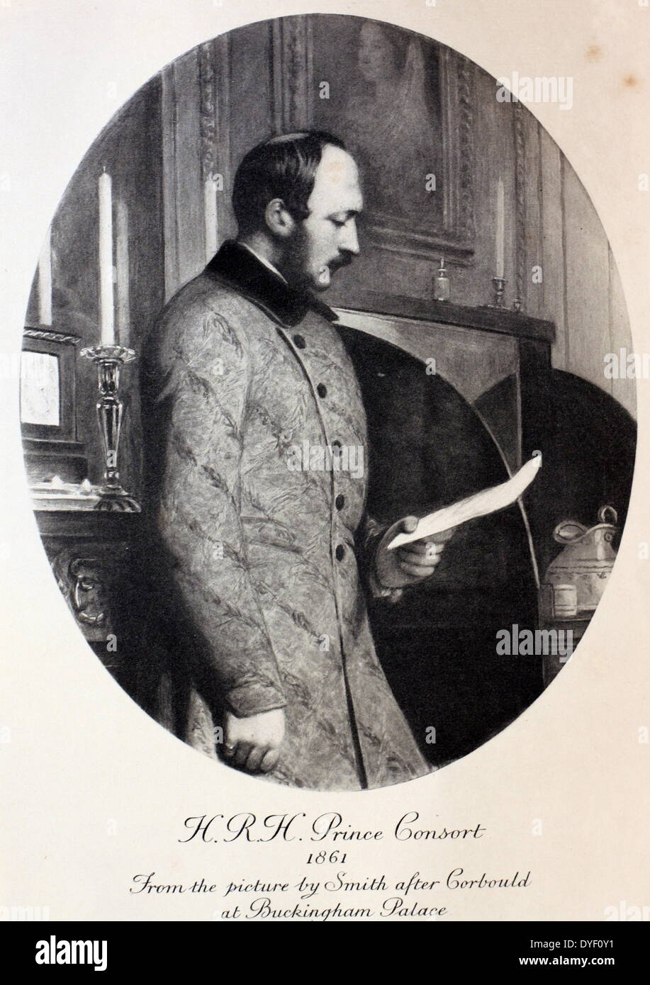 Illustration de S.A.R. le Prince Albert, le Prince Consort, réalisé en 1861. Tiré d'une autre photo faite à partir de la vie au palais de Buckingham. Époux de la reine Victoria. Banque D'Images