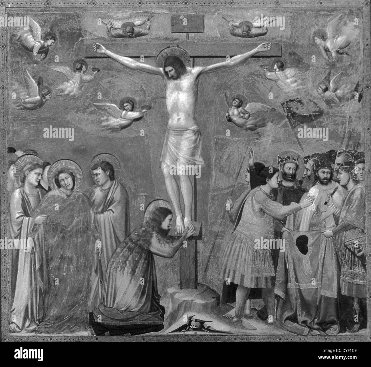 Fresque de la Crucifixion, peintre florentin Giotto di Bondone. Circa 1304-1306. Banque D'Images