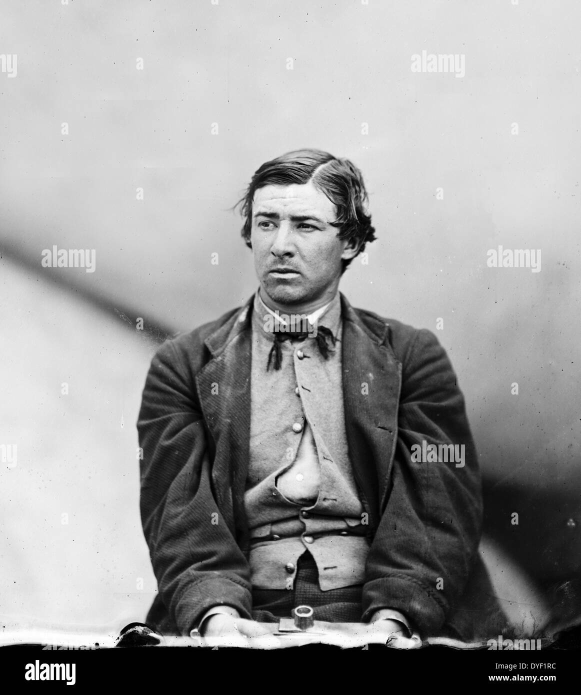 David Edgar Herold (16 juin 1842 - 7 juillet 1865) complice de John Wilkes Booth dans l'assassinat d'Abraham Lincoln. Banque D'Images