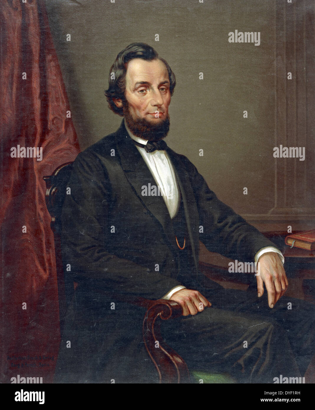 Abraham Lincoln 1809-1865. 16e président des États-Unis, desservant à partir de mars 1861 jusqu'à son assassinat en avril 1865. Banque D'Images