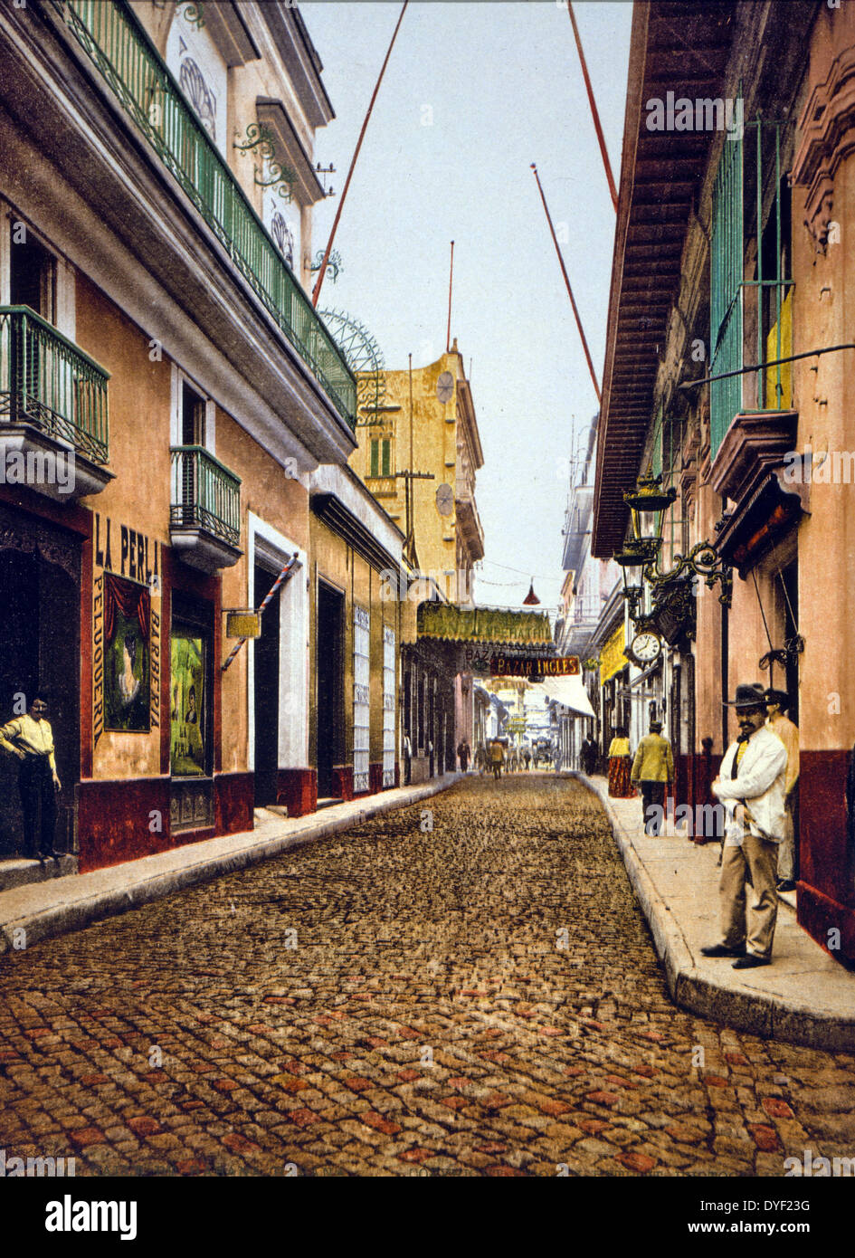 Calle de La Habana, La Havane, Cuba. William Henry Jackson 1843-1942, photographe. Banque D'Images