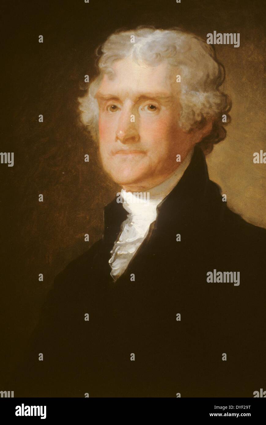 Portrait de Thomas Jefferson par Gilbert Stuart, qui était premier ministre de la République au début de portraitiste. Thomas Jefferson (13 avril 1743 - 4 juillet 1826) était un père fondateur, le principal auteur de la Déclaration d'indépendance (1776) et le troisième président des États-Unis (1801-1809). Banque D'Images