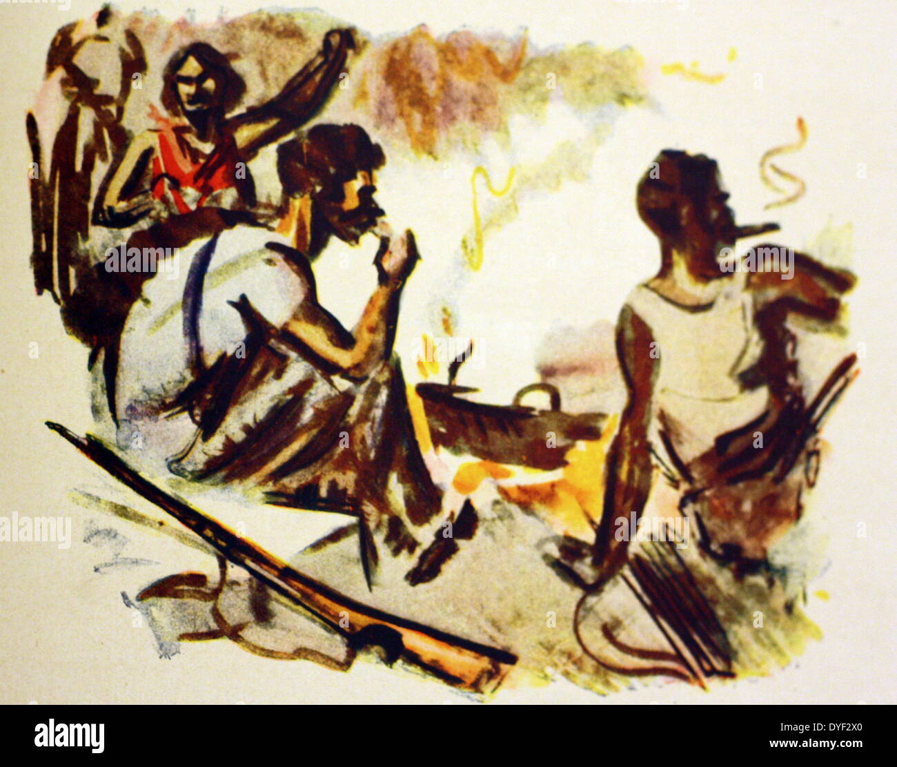 D une Peinture De La Guerre Civile Espagnole 1936 1939 Combattants d-une-peinture-de-la-guerre-civile-espagnole-1936-1939-combattants