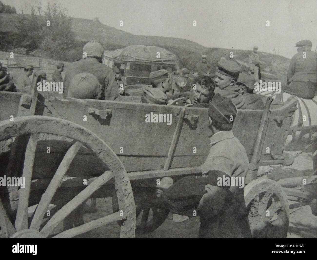 Prisonniers de guerre allemands capturés au cours de la deuxième bataille d'Artois, à partir du 9 mai - 18 juin 1915. Le front occidental pendant la Première Guerre mondiale. Banque D'Images