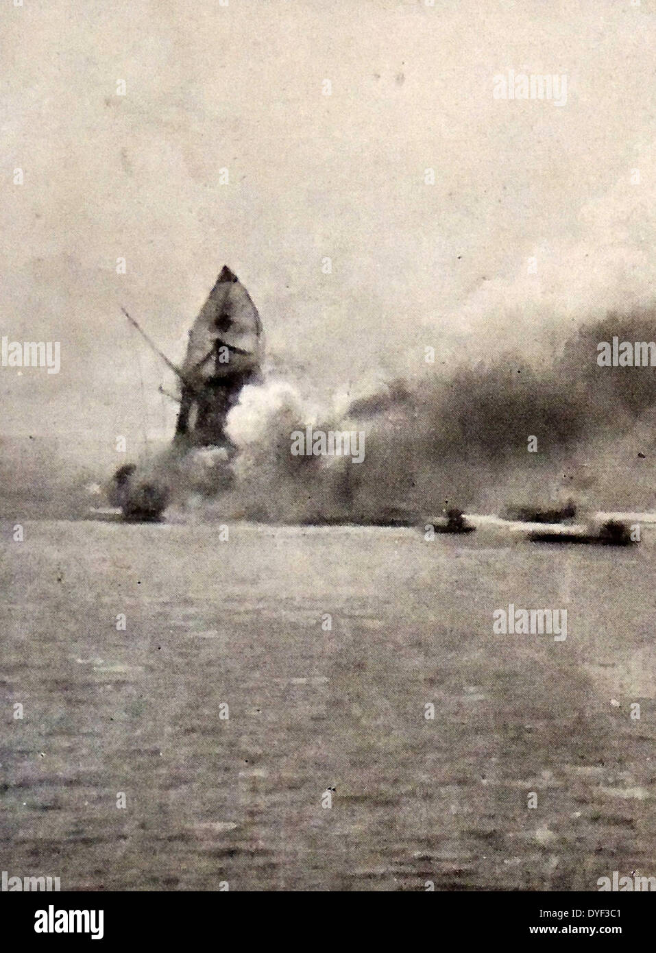 La SS Carthage ( France), naufrage après avoir été torpillé en 1915. Le navire à passagers a été coulé au large du cap Helles, Turquie par SM U-21 ( Kaiserliche Marine). Il n'y a pas eu de victimes. Banque D'Images