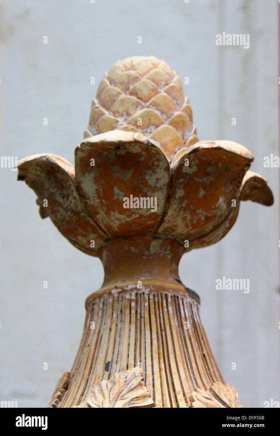 La sculpture décorative en pierre 2013. Acorn. Banque D'Images