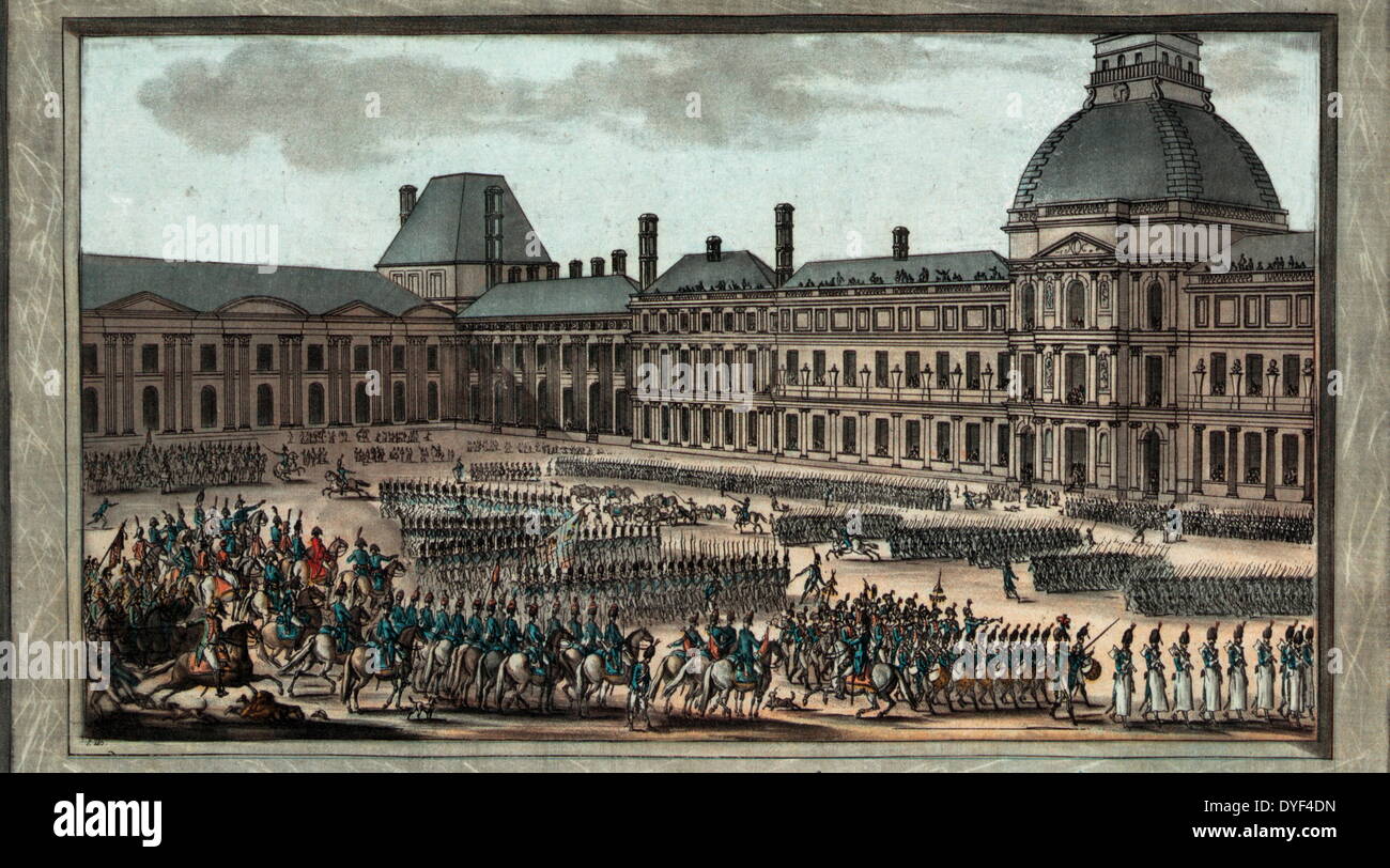 Revue des troupes napoléoniennes représentant 1810 Banque D'Images