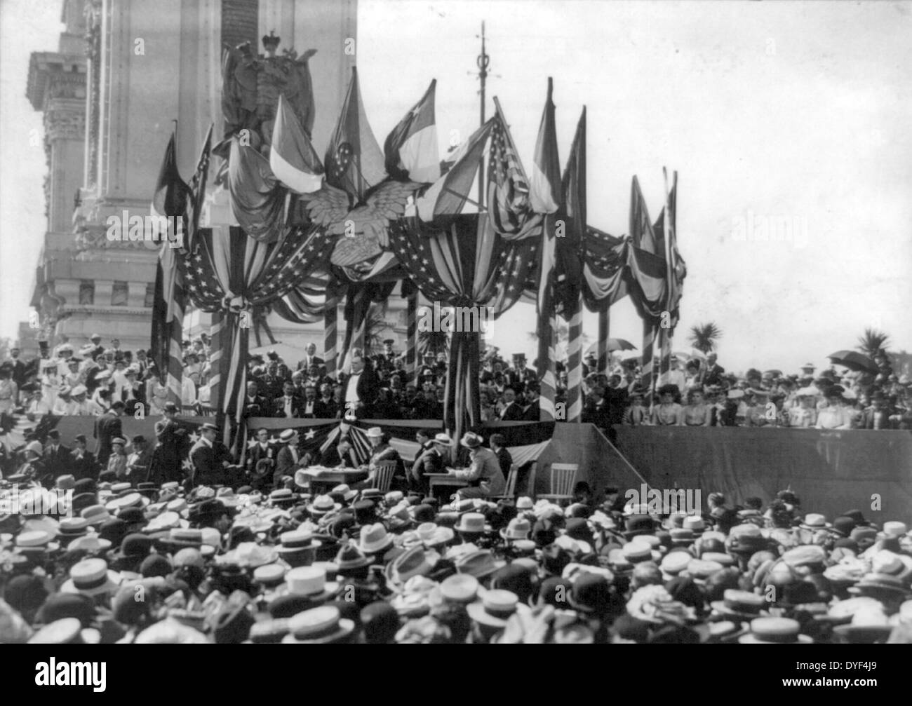 La prestation de l'adresse 1901. Le Président William McKinley fait un discours à la foule. Inconnu Banque D'Images