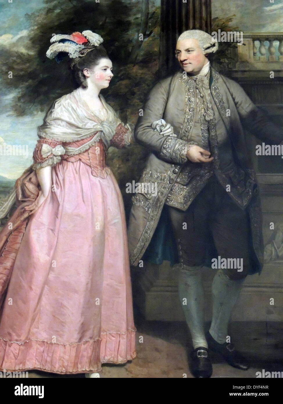 Peinture de Henry Loftus, 1er comte d'Ely et sa femme Frances Monroe, comtesse d'Ely en 1775. Sir Joshua Reynolds Banque D'Images