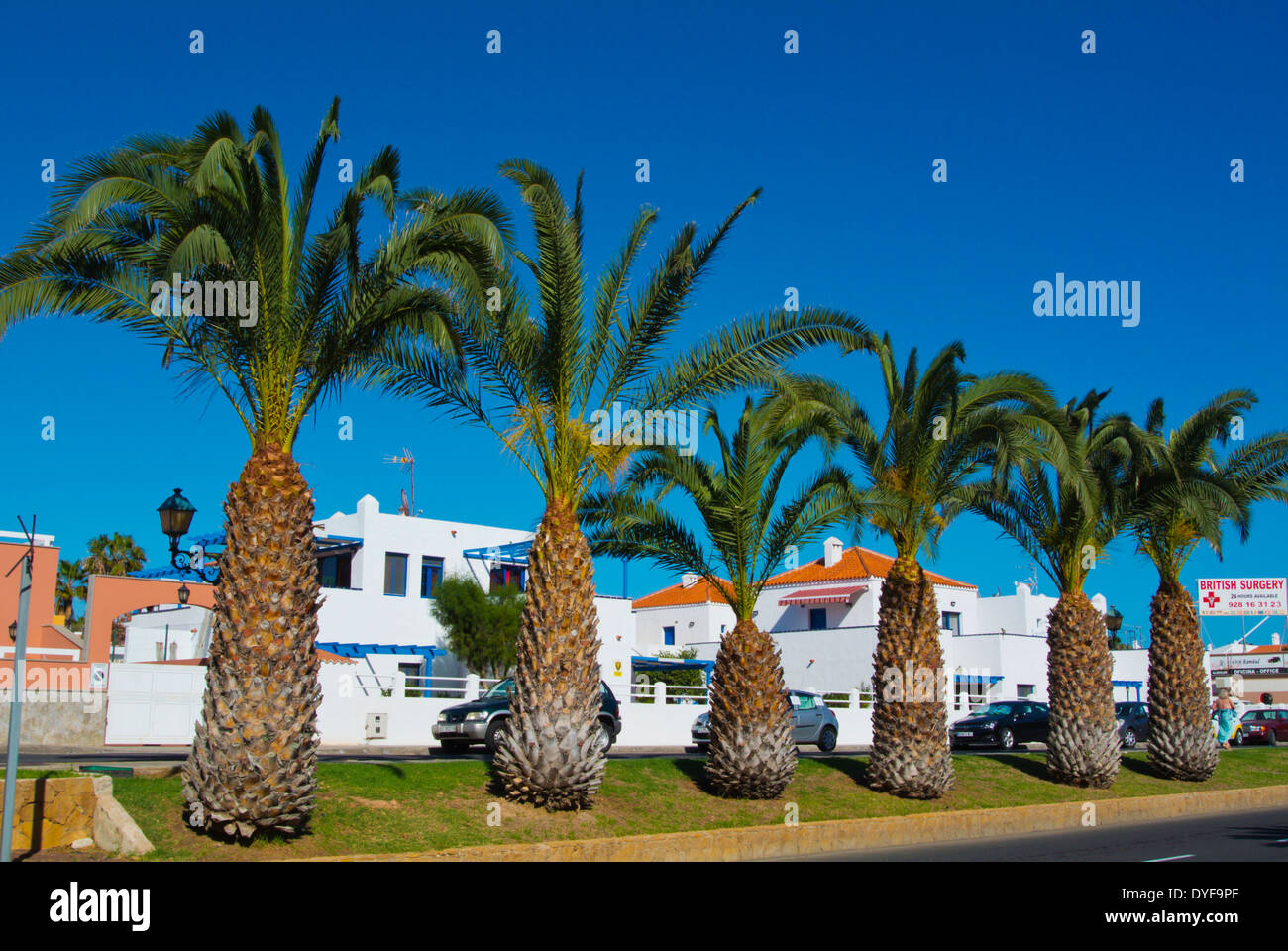 Avenida del Castillo street, Caleta de Fuste, Fuerteventura, Canary Islands, Spain, Europe Banque D'Images