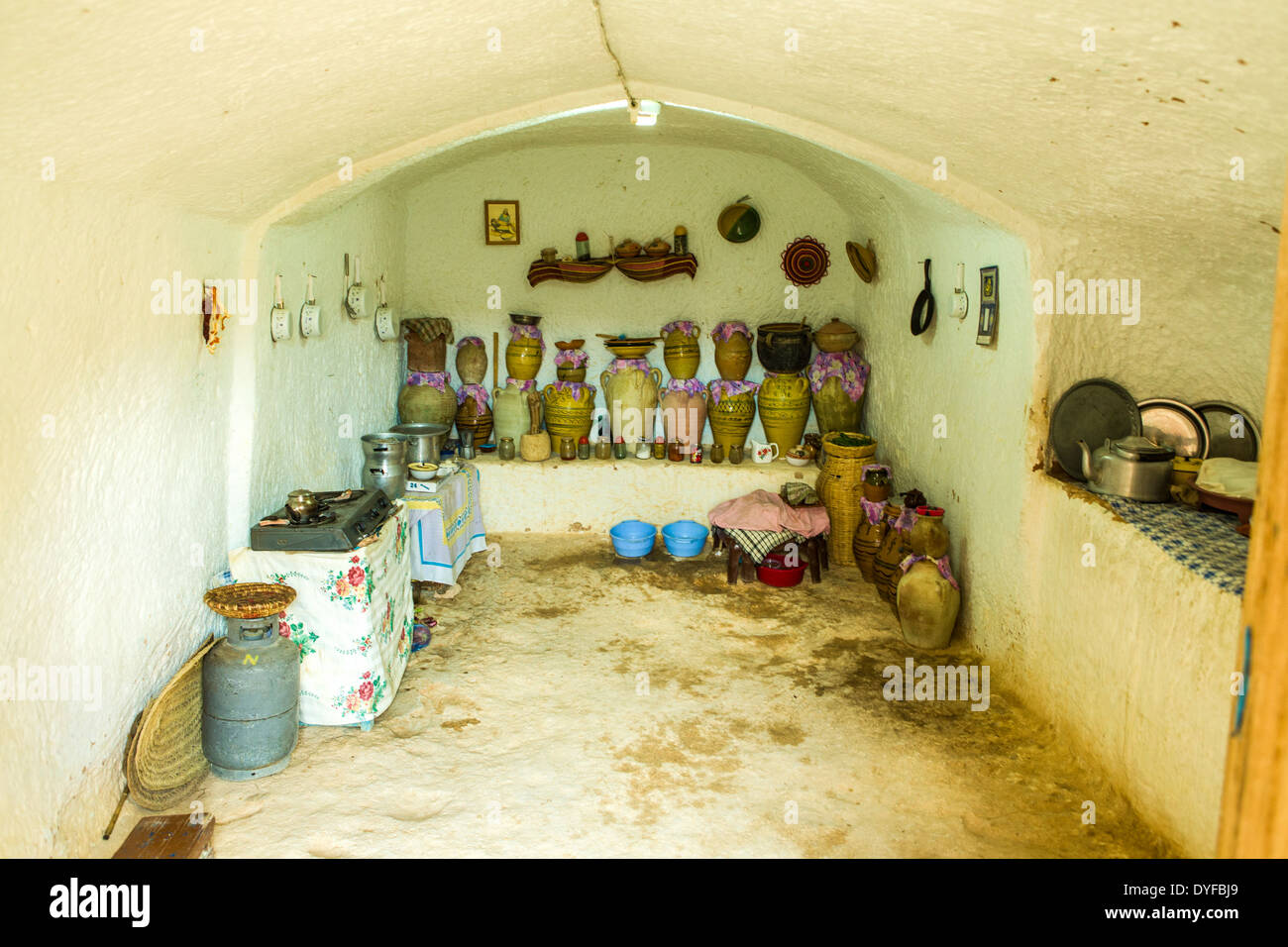 Zone de stockage des aliments de la communauté berbère en Tunisie Banque D'Images