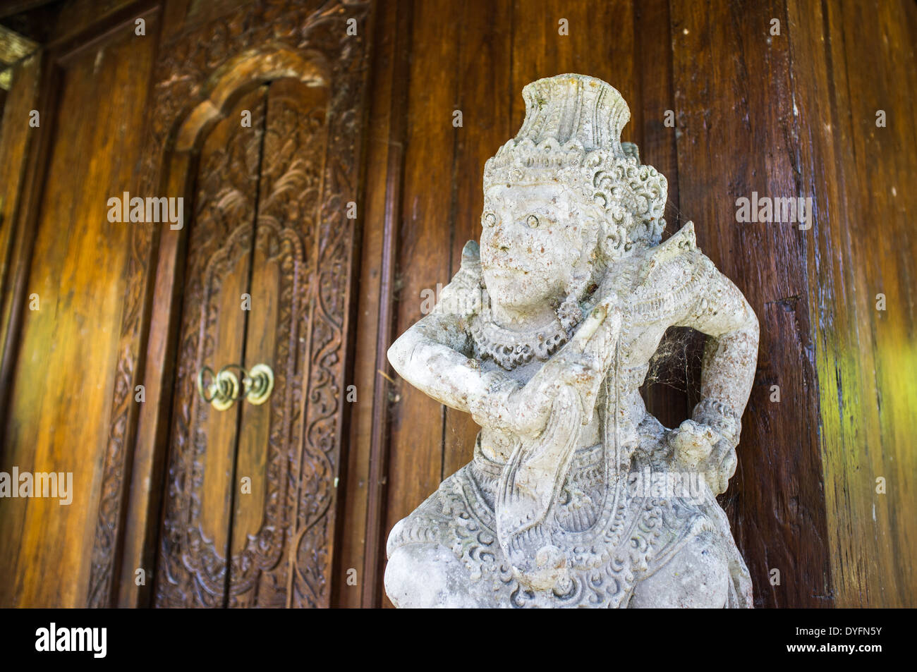 Temple balinais antique sculpture, l'INDONÉSIE, Bali Banque D'Images