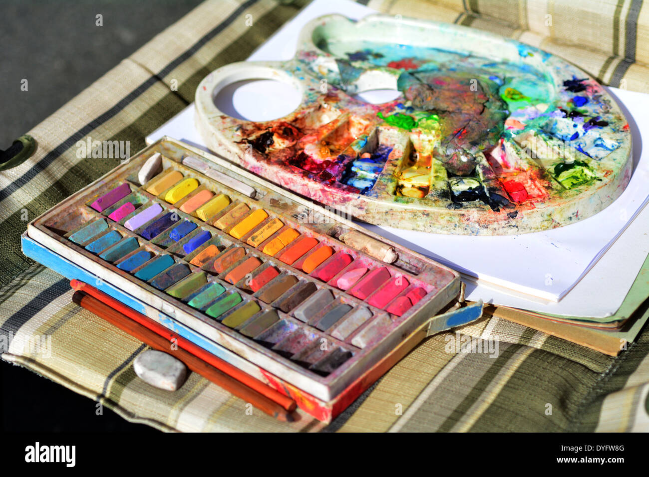 Craie de couleur utilisées et les couleurs les couleurs de ...