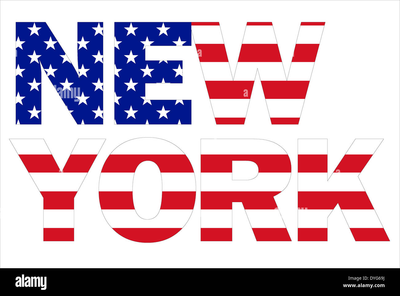 Texte écrit avec New York USA flag Banque D'Images