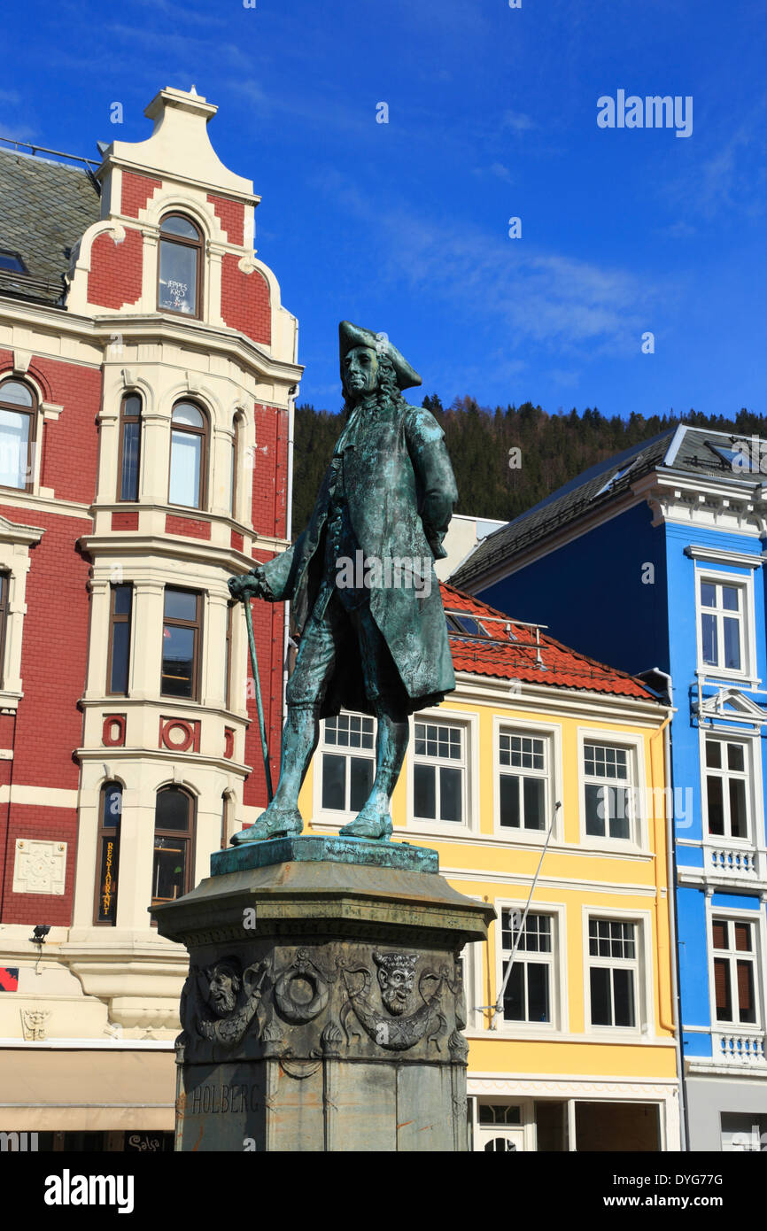Ludvig Holberg monument à Bergen, Norvège Banque D'Images