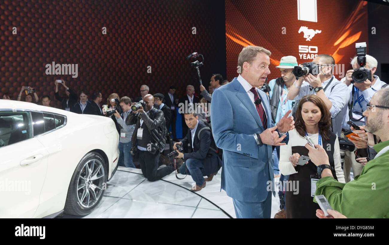 Ford Motor Company Président Exécutif Bill Ford parle au New York International Auto Show Banque D'Images