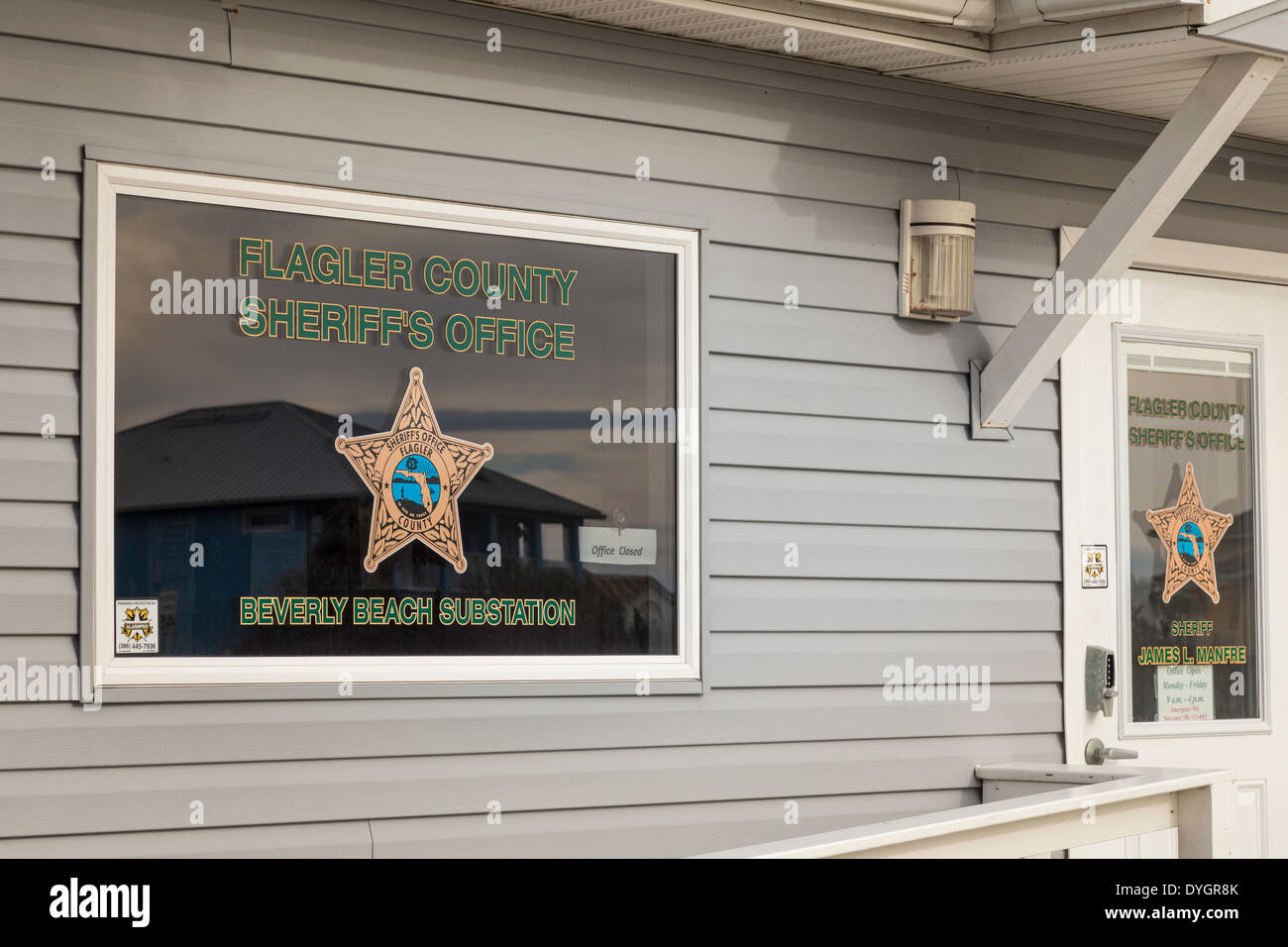 Bureau du shérif du comté de Flagler, Bâtiment du poste de Beverly Beach, FL, USA Banque D'Images