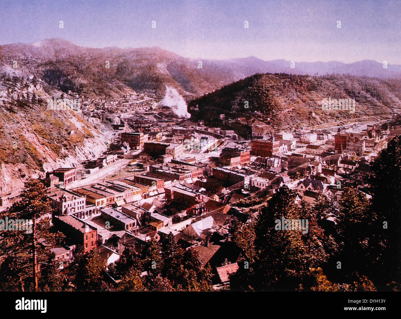 Ville minière dans les Black Hills, Deadwood, Dakota du Sud, USA, vers 1900 Banque D'Images