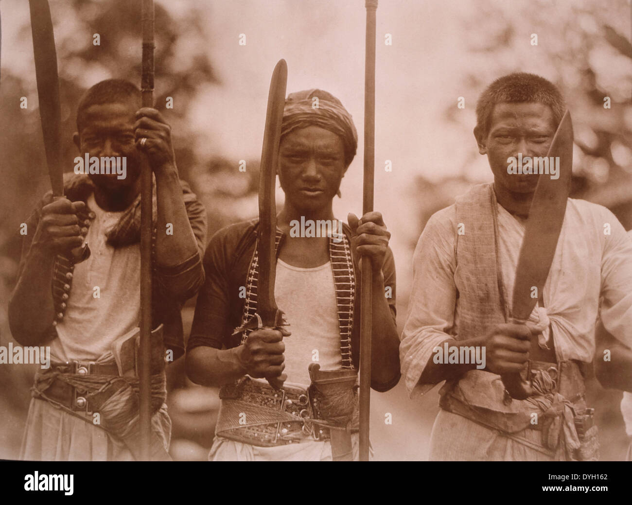 La tribu des Philippines qui ont combattu les Américains après la guerre hispano-américaine, vers 1900 Banque D'Images