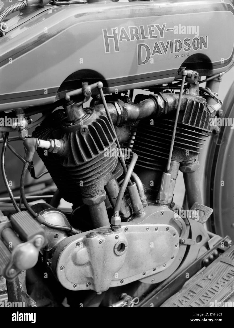 F-Head Harley-Davidson anciennes détail moteur Banque D'Images