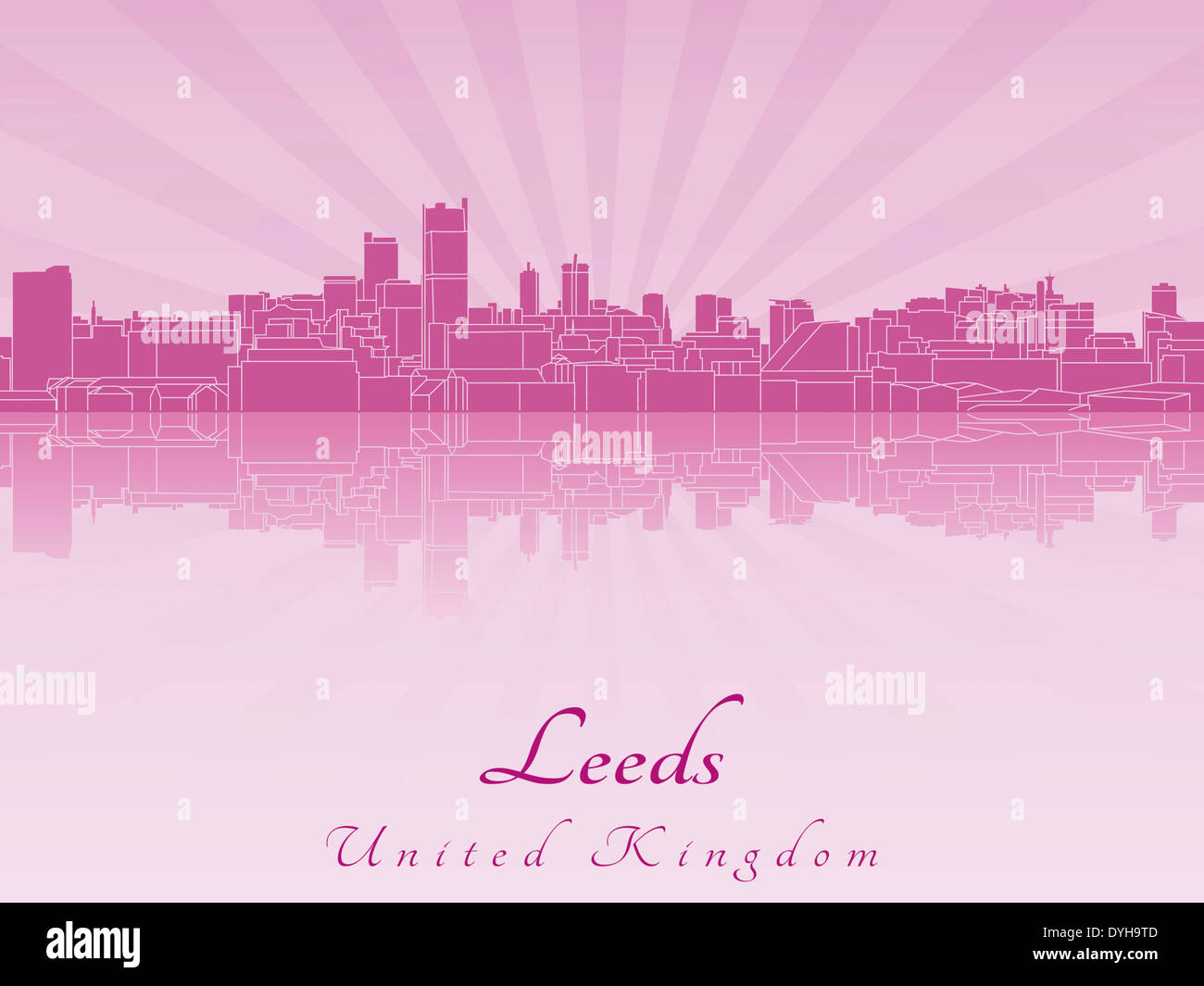 Leeds, en radiant violet Banque D'Images