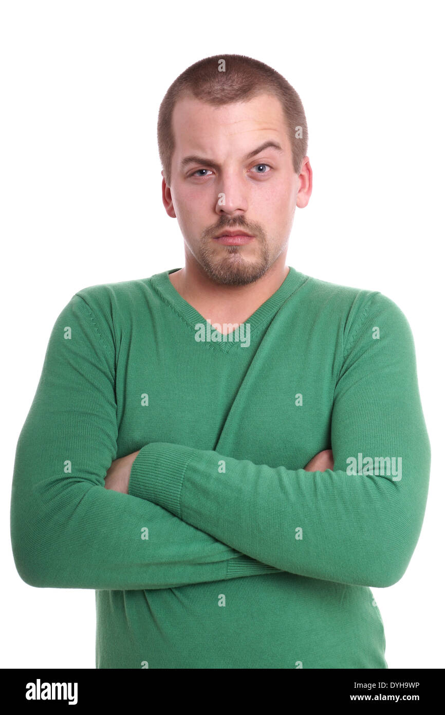 Jeune homme sceptique Banque D'Images