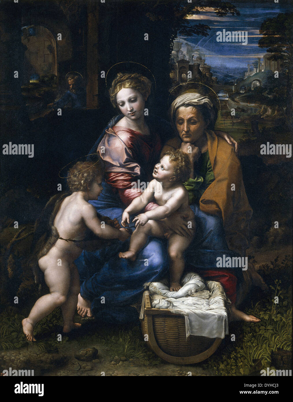 Raphael La Sainte Famille (perle) Banque D'Images