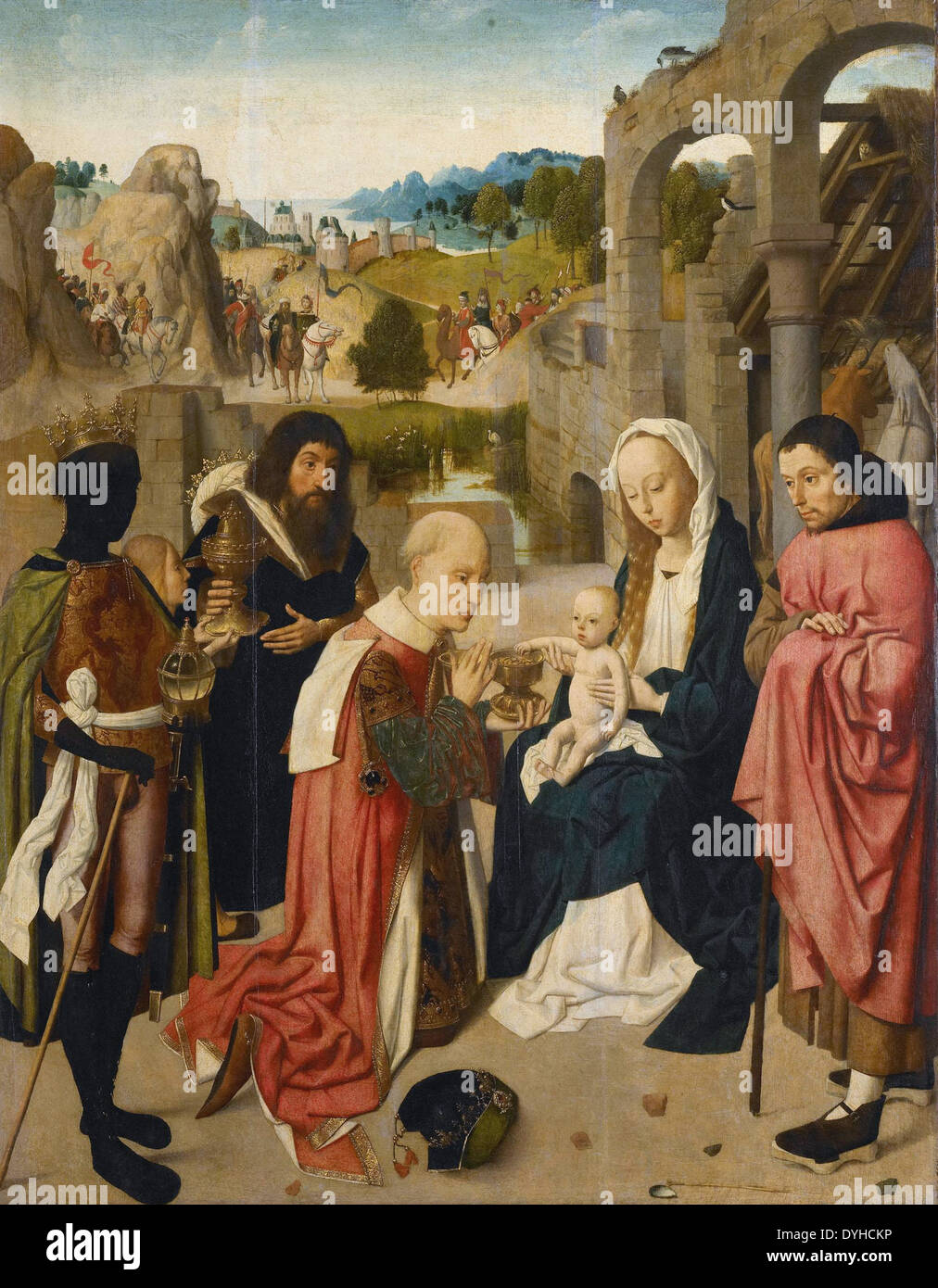 Geertgen tot Sint Jans l'Adoration des Mages Banque D'Images