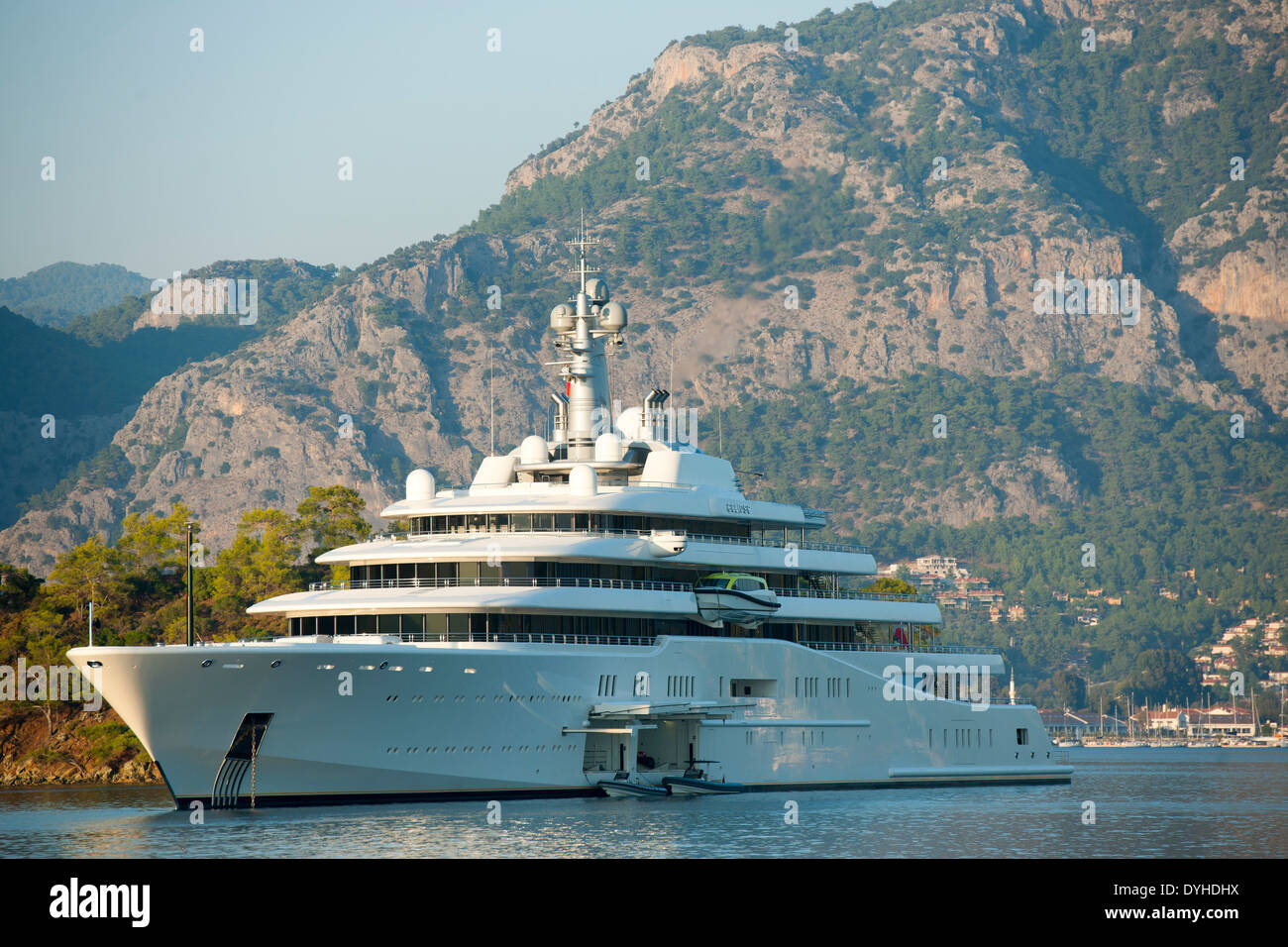Türkei, Provinz Mugla, Fethiye, die ist mit einer Eclipse Länge von 162 zweitlängste Mega-Yacht Compteur die aktuell der Welt. Banque D'Images
