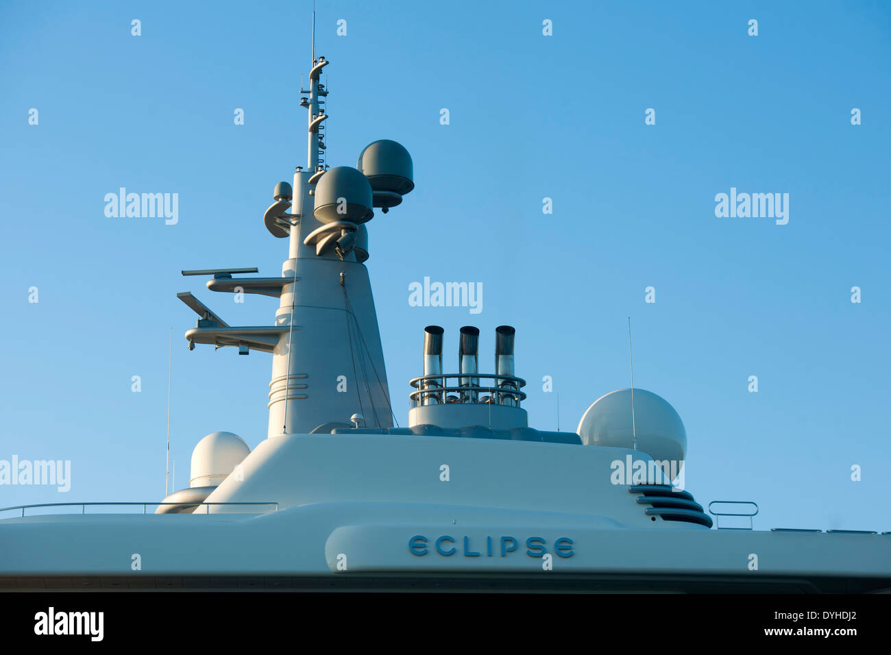 Türkei, Provinz Mugla, Fethiye, die ist mit einer Eclipse Länge von 162 zweitlängste Mega-Yacht Compteur die aktuell der Welt. Banque D'Images