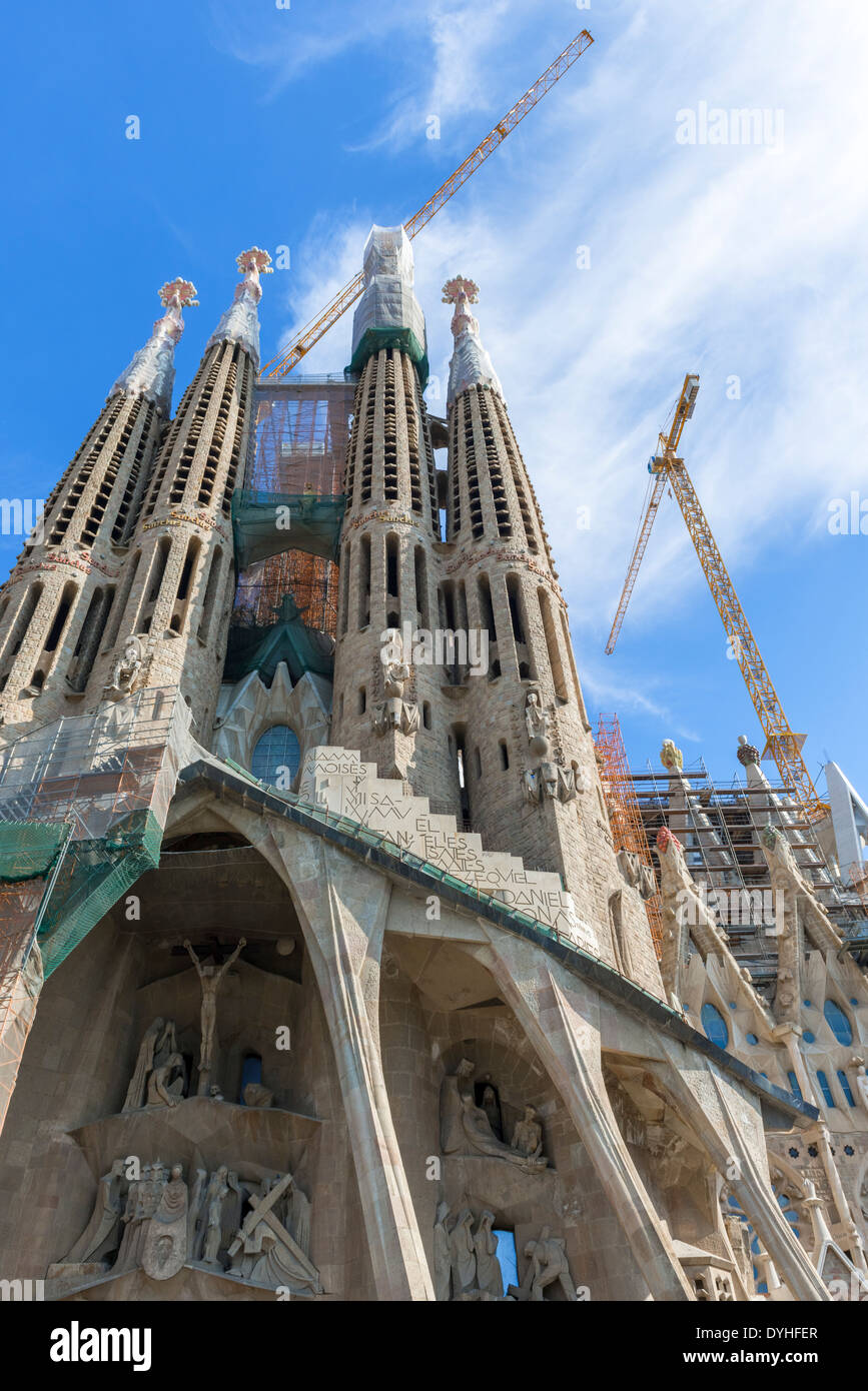 La Sagrada Familia, célèbre et magnifique cathédrale bâtiment dans Barcelone. Antoni Gaudi a consacré son dernier projet à 40 ans Banque D'Images
